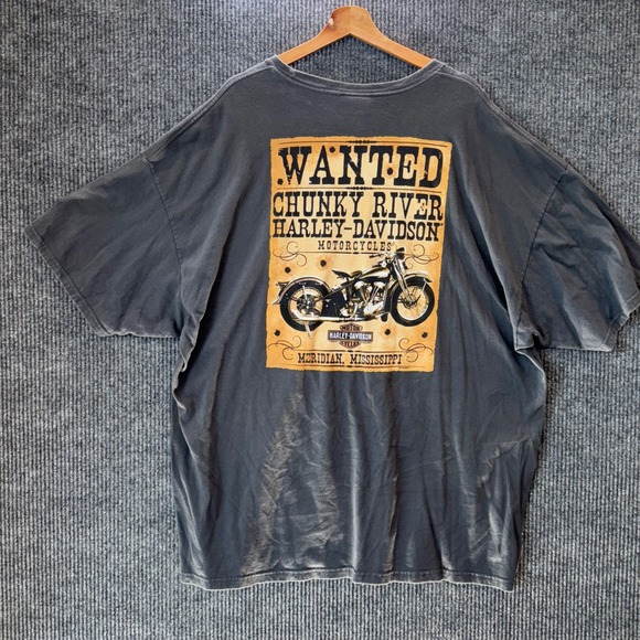 Harley-Davidson 3XL Chunky River T-Shirt Wanted Graphic‎ Biker Motorcycle Tee - Picture 5 of 7
